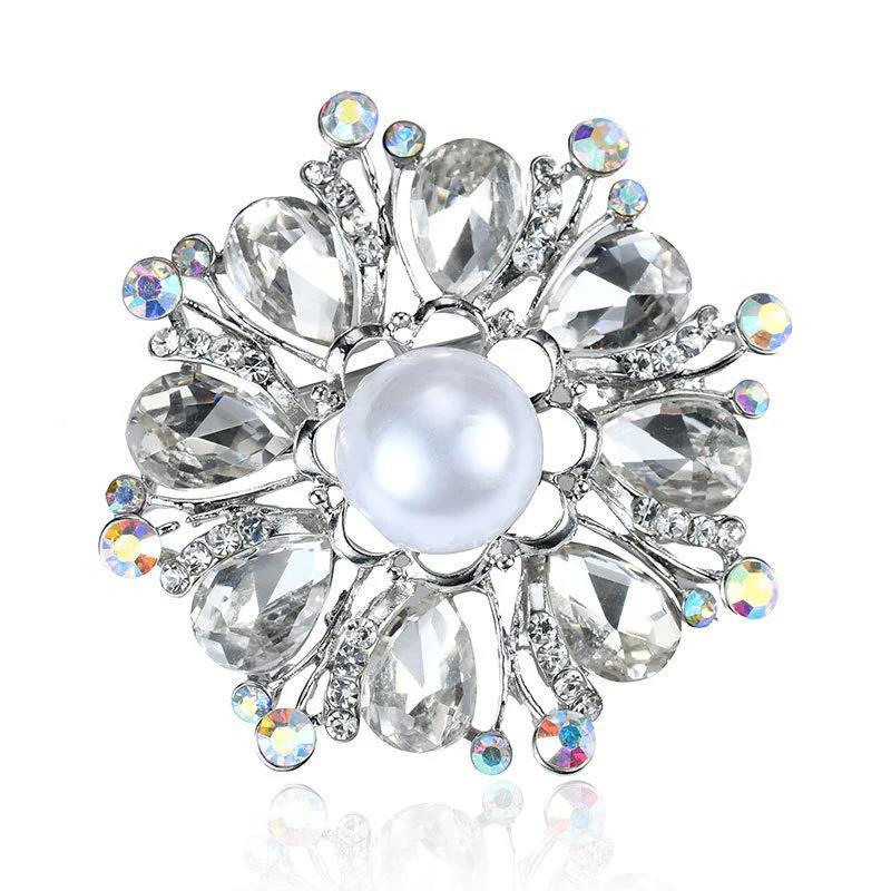 Luxurious And Elegant Colorful Crystal Brooch, Stylish Brooch, Clothing, Suit, Coat, Accessories, - Image 1